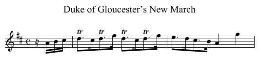 Duke of Gloucester’s New March - staff notation