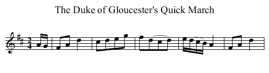 Duke of Gloucester's Quick March, The - staff notation