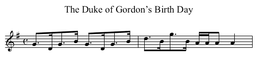 Duke of Gordon’s Birth Day, The - staff notation