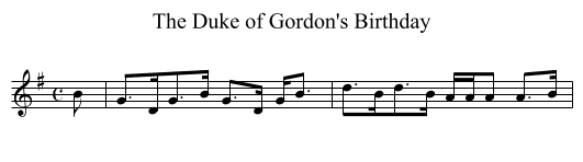 Duke of Gordon's Birthday, The - staff notation