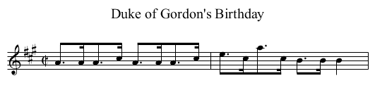 Duke of Gordon's Birthday - staff notation