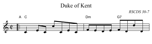 Duke of Kent - staff notation