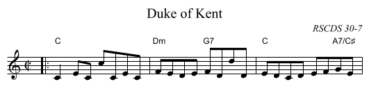 Duke of Kent - staff notation