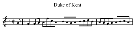 Duke of Kent - staff notation