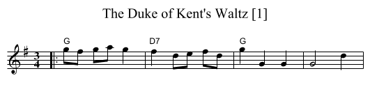 Duke of Kent's Waltz [1], The - staff notation