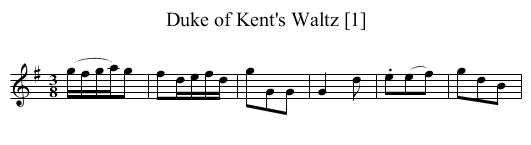 Duke of Kent's Waltz [1] - staff notation