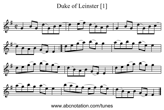Duke of Leinster [1] - staff notation