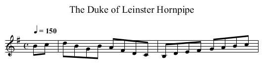 Duke of Leinster Hornpipe, The - staff notation