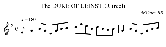 DUKE OF LEINSTER (reel), The - staff notation