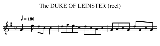 DUKE OF LEINSTER (reel), The - staff notation