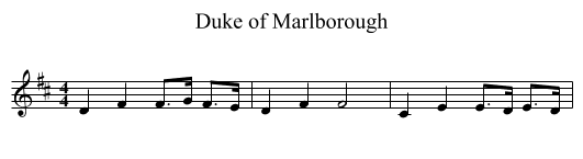 Duke of Marlborough - staff notation