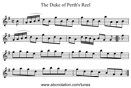 Duke of Perth's Reel, The - staff notation