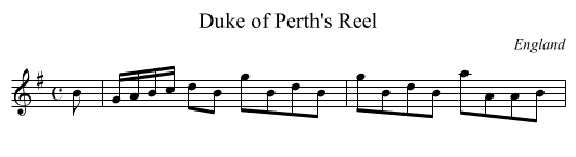 Duke of Perth's Reel - staff notation