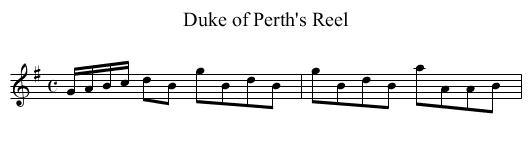 Duke of Perth's Reel - staff notation