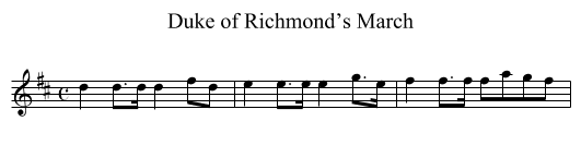 Duke of Richmond’s March - staff notation