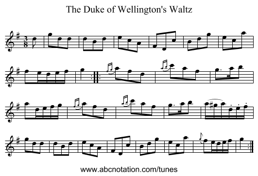 Duke of Wellington's Waltz, The - staff notation