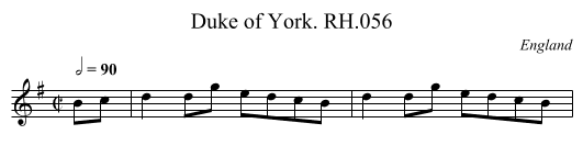 Duke of York. RH.056 - staff notation