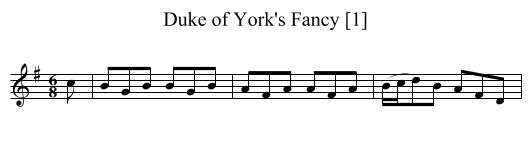 Duke of York's Fancy [1] - staff notation