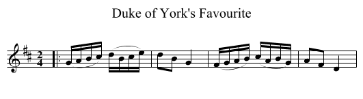 Duke of York's Favourite - staff notation
