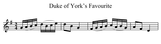 Duke of York’s Favourite - staff notation