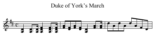 Duke of York’s March - staff notation