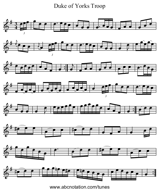 Duke of Yorks Troop - staff notation