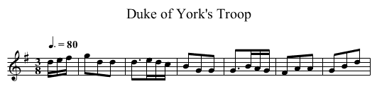 Duke of York's Troop - staff notation