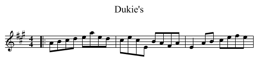 Dukie's - staff notation
