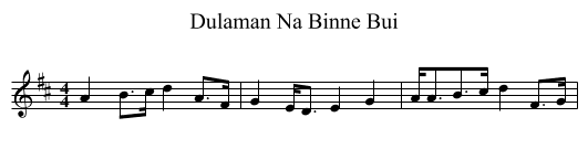 Dulaman Na Binne Bui - staff notation