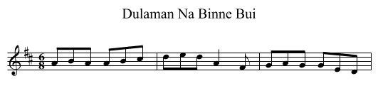 Dulaman Na Binne Bui - staff notation