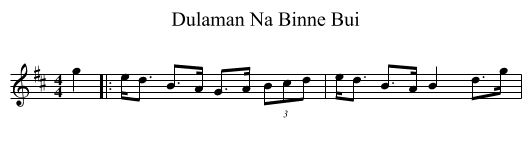 Dulaman Na Binne Bui - staff notation