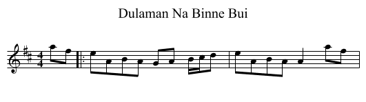 Dulaman Na Binne Bui - staff notation