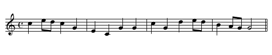 Dulcina - staff notation
