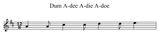 Dum A-dee A-die A-doe - staff notation