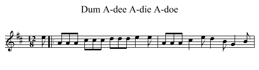 Dum A-dee A-die A-doe - staff notation