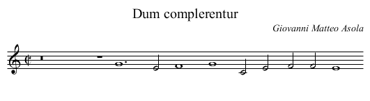 Dum complerentur - staff notation