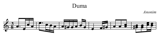 Duma - staff notation
