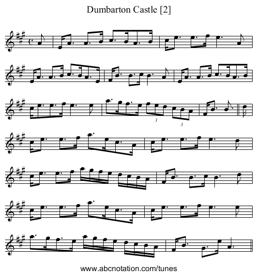 Dumbarton Castle [2] - staff notation