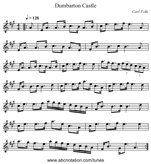 Dumbarton Castle - staff notation