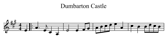 Dumbarton Castle - staff notation