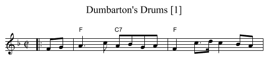 Dumbarton's Drums [1] - staff notation