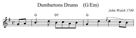 Dumbartons Drums    (G/Em) - staff notation
