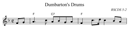 Dumbarton's Drums - staff notation