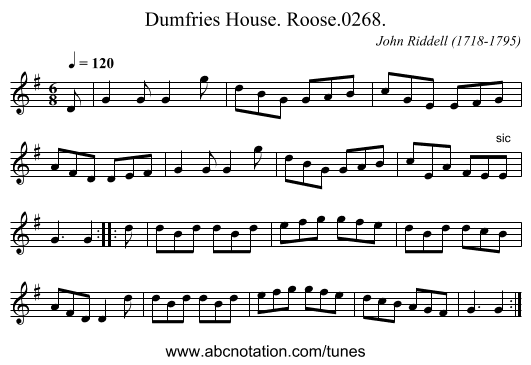 Dumfries House. Roose.0268. - staff notation