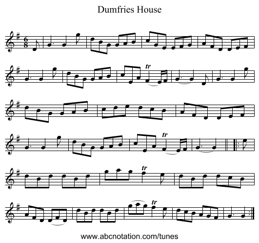 Dumfries House - staff notation