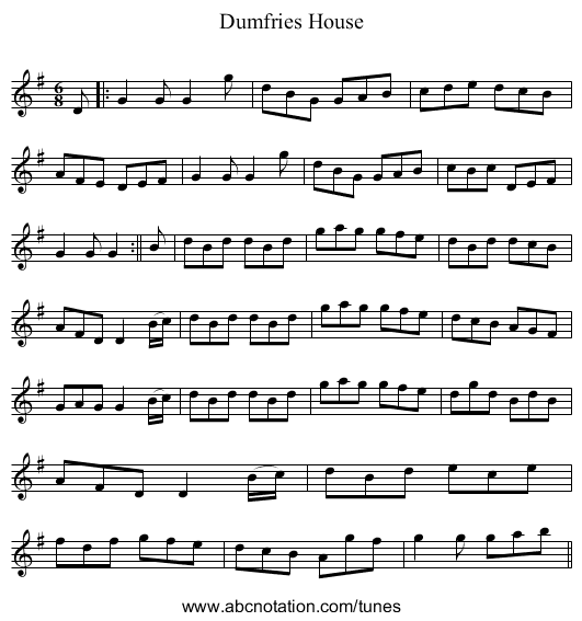 Dumfries House - staff notation