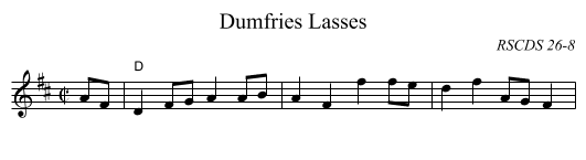 Dumfries Lasses - staff notation
