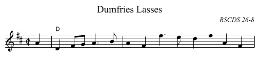 Dumfries Lasses - staff notation