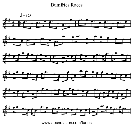 Dumfries Races - staff notation