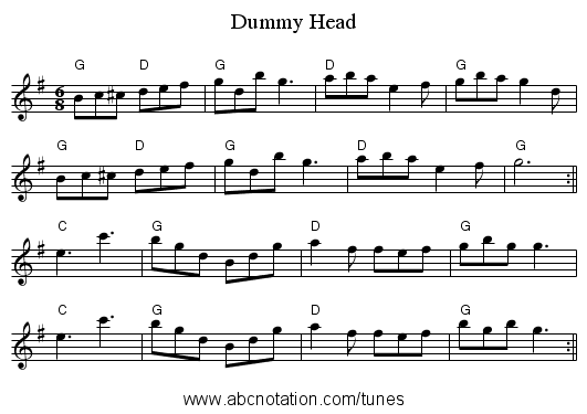 Dummy Head - staff notation